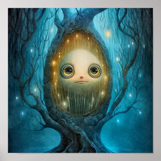 Mysterie bosboomgezichtsdruk | Afdruk bomen Poster