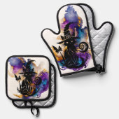 Mysterie Cat Ovenwant & Pannenlap Set (Voorkant / Achterkant)