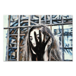 Mysterie en expressie met een unieke visuele focus foto afdruk