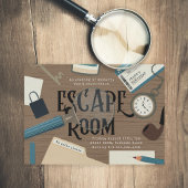 Mysterie Escape Room Blauwe Verjaardag Kaart