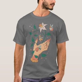 Mysterie Fairycore Fantasy Flower Natur Cotvoordco T-shirt