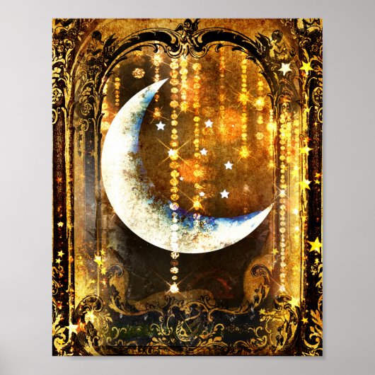 Mysterie gouden moonkristallen poster (Voorkant)