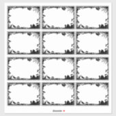 Mysterie Halloween Zwart en Wit Stickers Frames (Vel)