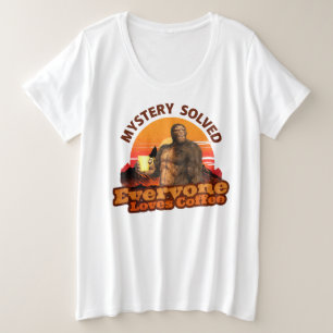 Mysterie Opgelost Iedereen Houdt van Koffie Bigfoo Grote Maat T-shirt