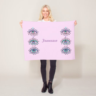 Mysterie Spirituele ogen Roze Fleece Deken