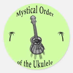 Mysterie van de Ukulele Ronde Sticker