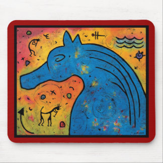 Mysterie van Muismat van blauwe paarden - 9,25 x 7