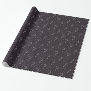 Mysterie-vraagteken: onbewerkte puzzelgrijs cadeaupapier