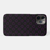 Mysteriel decentraal geschetst Paars hart op zwart Case-Mate iPhone Case (Achterkant (horizontaal))