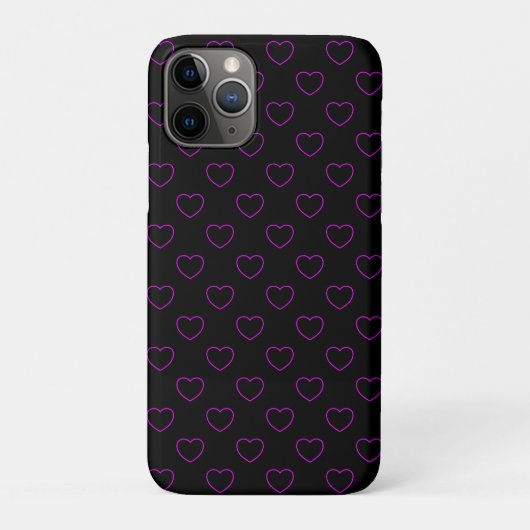 Mysteriel decentraal geschetst Paars hart op zwart Case-Mate iPhone Case (Achterkant)
