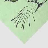 Mysteriel kattegezicht groene ogen lange whiskers tissuepapier (Detail)