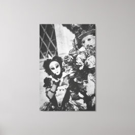 Mysteriele carnavalmaskers in Venetië, Italië Canvas Afdruk