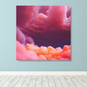 Mysteriele roze en oranje wolken canvas afdruk (Insitu (Houten vloer))