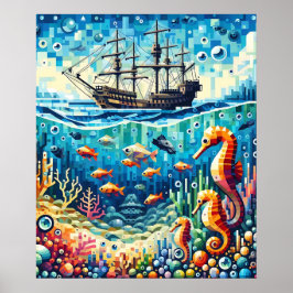 Mysteries van de diepten van de oceaan poster