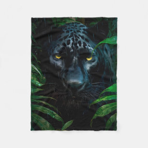 Mysterieus Black Panther Jungle Natuurontwerp Fleece Deken
