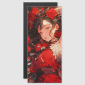 Mysterieus meisje in rode anime (Voorkant / Achterkant)