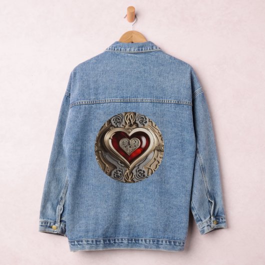Mysterieus Ornament met een rood hart Denim Jacket (Hangar)