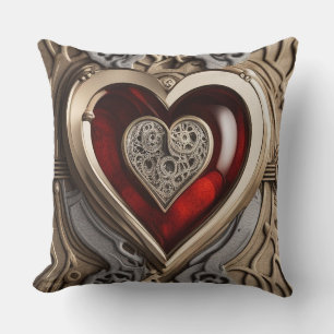 Mysterieus Ornament met een rood hart Kussen