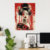 Mystérieuse Geisha Wall Art, Poster en papier (Bureau à domicile)