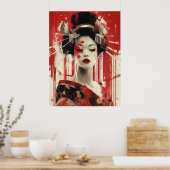 Mystérieuse Geisha Wall Art, Poster en papier (Cuisine)