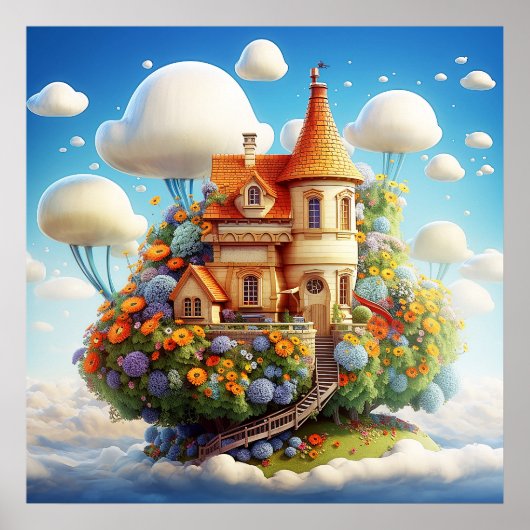 Mystérieux Floral Surreal Nature Poster (Devant)