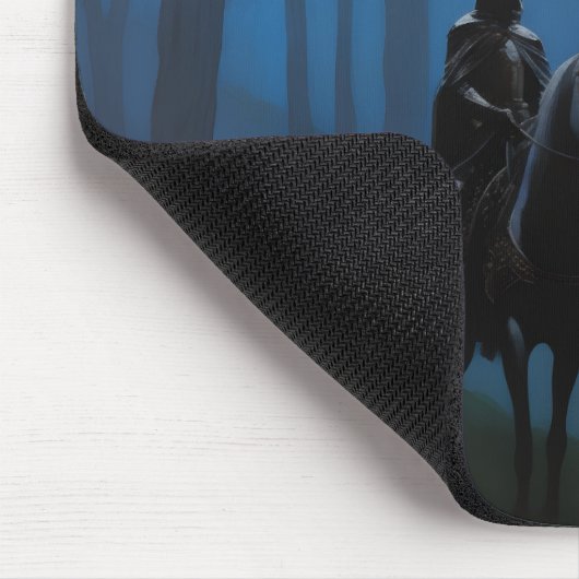 Mysterieuze Black Knight in het Moonlit Bos Muismat (Hoek)