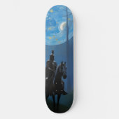 Mysterieuze Black Knight in het Moonlit Bos Skateboard (Voorkant)