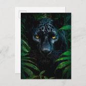 Mysterieuze Black Panther Oerwoud Wildlife Design Briefkaart (Voorkant / Achterkant)