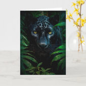 Mysterieuze Black Panther Oerwoud Wildlife Design Kaart (Gele Bloem)