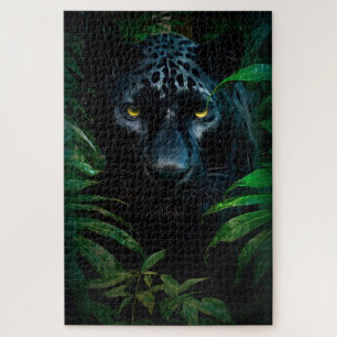 Mysterieuze Black Panther Oerwoud Wildlife Design Legpuzzel