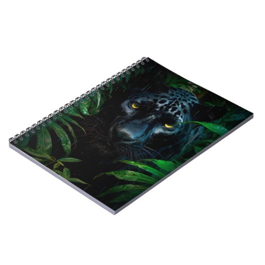 Mysterieuze Black Panther Oerwoud Wildlife Design Notitieboek (Linkerzijde)