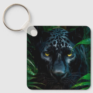 Mysterieuze Black Panther Oerwoud Wildlife Design Sleutelhanger