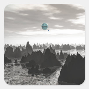 Mysterieuze Blue Orbs Vierkante Sticker