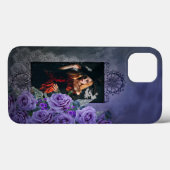 Mysterieuze Custom Paarse Gothic: Kant, Rozen Case-Mate iPhone Case (Achterkant (horizontaal))