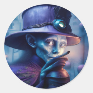 Mysterieuze Dame Wijst Met Vinger Naar Jou Ronde Sticker