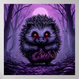 Mysterieuze Egel Griezelige Bos Halloween Poster