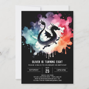 Mysterieuze Elegante Draak Verjaardag Kaart
