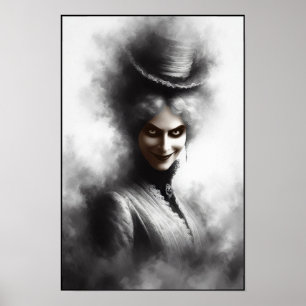 Mysterieuze enge Victoriaanse vrouwenportretkunst Poster