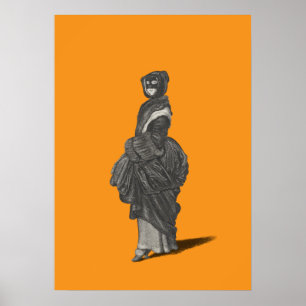 Mysterieuze gemaskerde vrouw door Wenceslaus Holla Poster