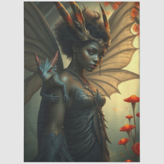 Mysterieuze gotische drakenfee  tissuepapier