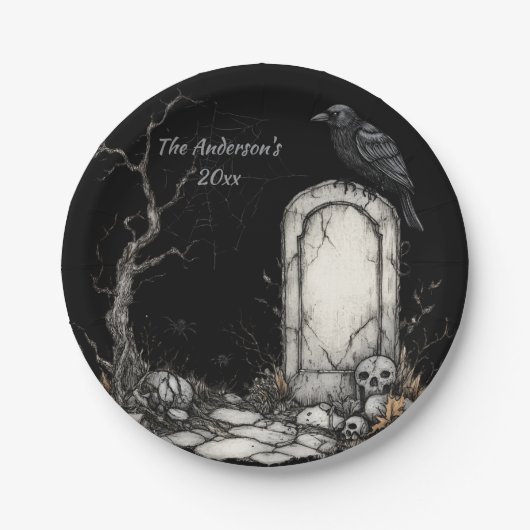 Mysterieuze Halloween Night Custom Papieren Bordje (Voorkant)