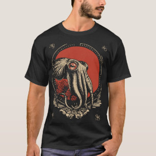 Mysterieuze inktvis oceaan schepsel kunst t-shirt