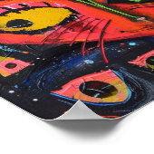 Mysterieuze katten- grillige kunst print (Hoek)