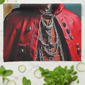 Mysterieuze met capuchon beklede schedelfiguur theedoek (Gevouwen)