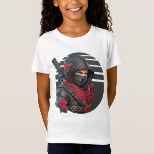 Mysterieuze Ninja Warrior met zwaard en rode sjaal T-shirt