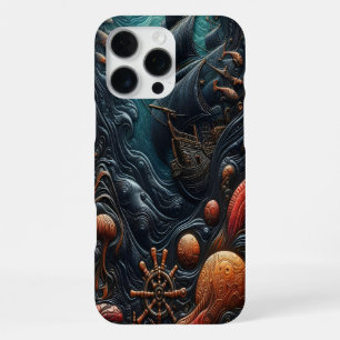 Mysterieuze oceaanscène met schip en zeedieren iPhone 16 pro max hoesje