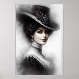 Mysterieuze Victoriaanse Vrouw Portret Kunst Poster