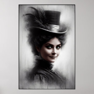 Mysterieuze Victoriaanse Vrouw Portret Kunst Poster