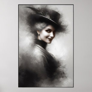 Mysterieuze Victoriaanse Vrouw Portret Kunst Poster
