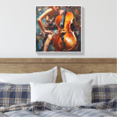 mysterieuze vrouw spelen cello canvas afdruk (Insitu (Slaapkamer))